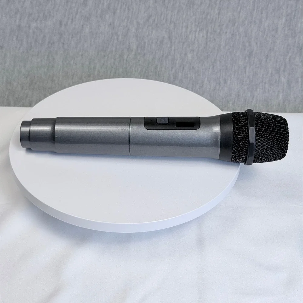 Wireless VHF Handheld Microphone Digital Display 106.20 MHz Gray and Black